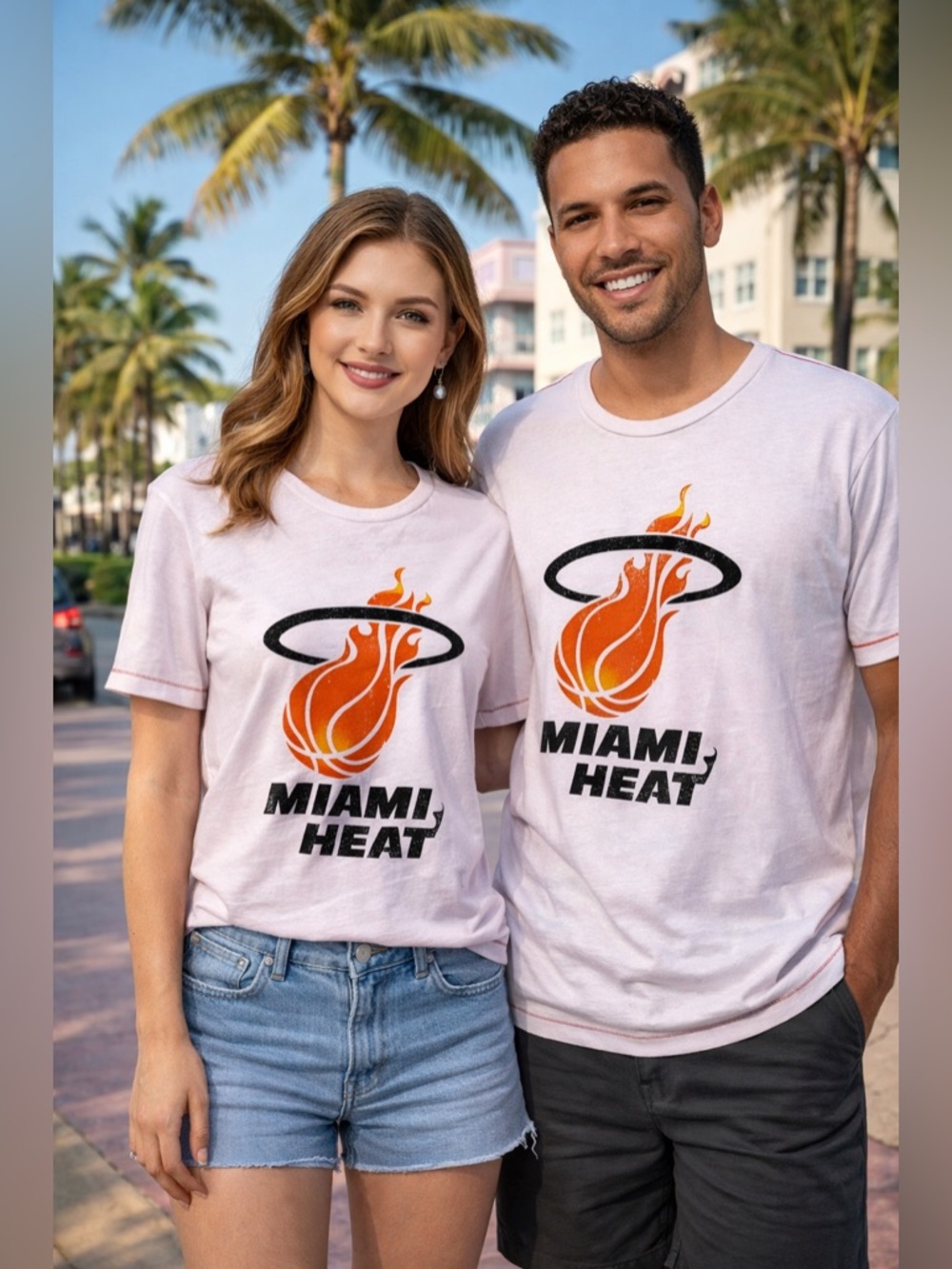 Miami Heat- Light Pink Graphic T-Shirt size Medium Unisex